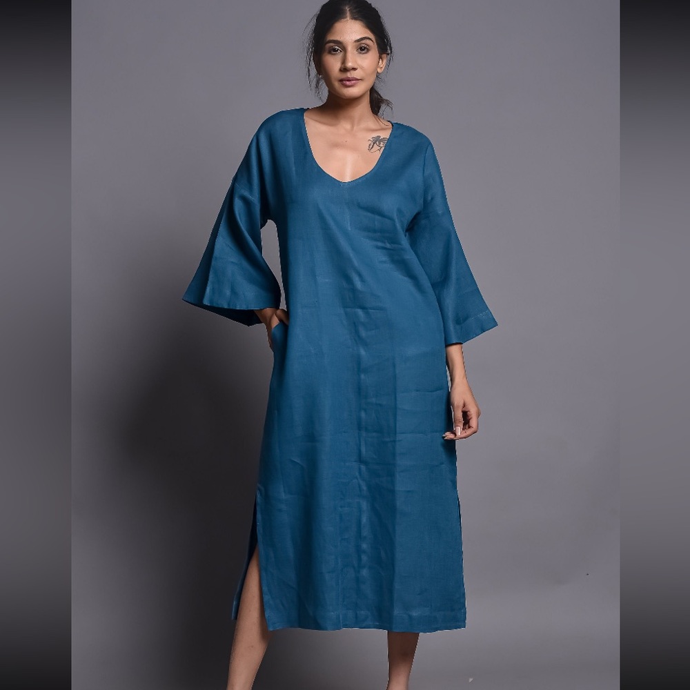 100% Linen MIDI Dress